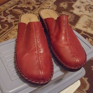 Kim Rogers red mules